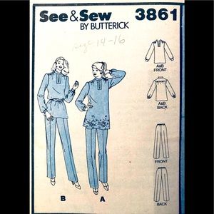 VTG 60s Tunic & pant pattern Plus size 14-18. Never used